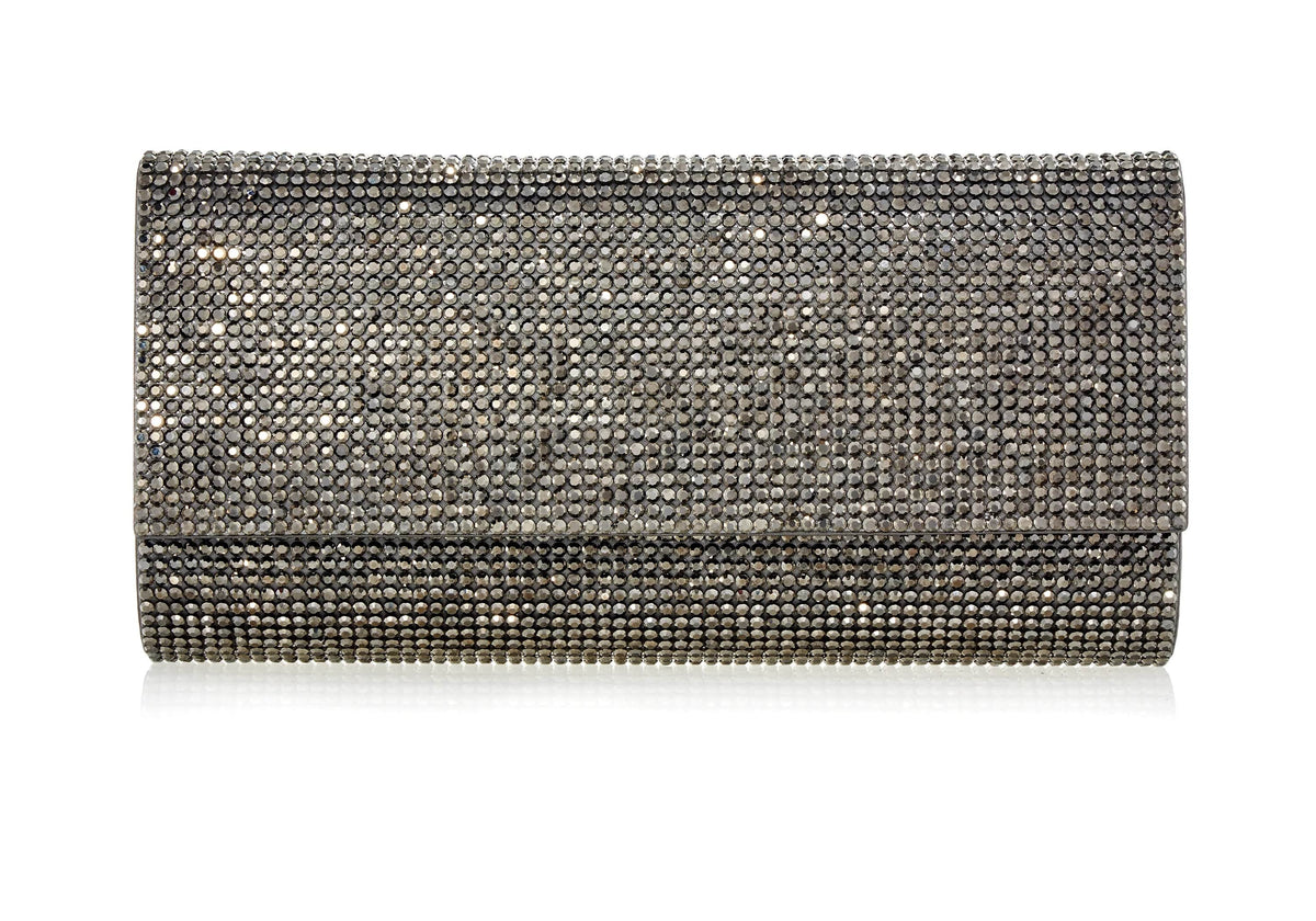 Judith Leiber Couture Perry Crystal Clutch Gray