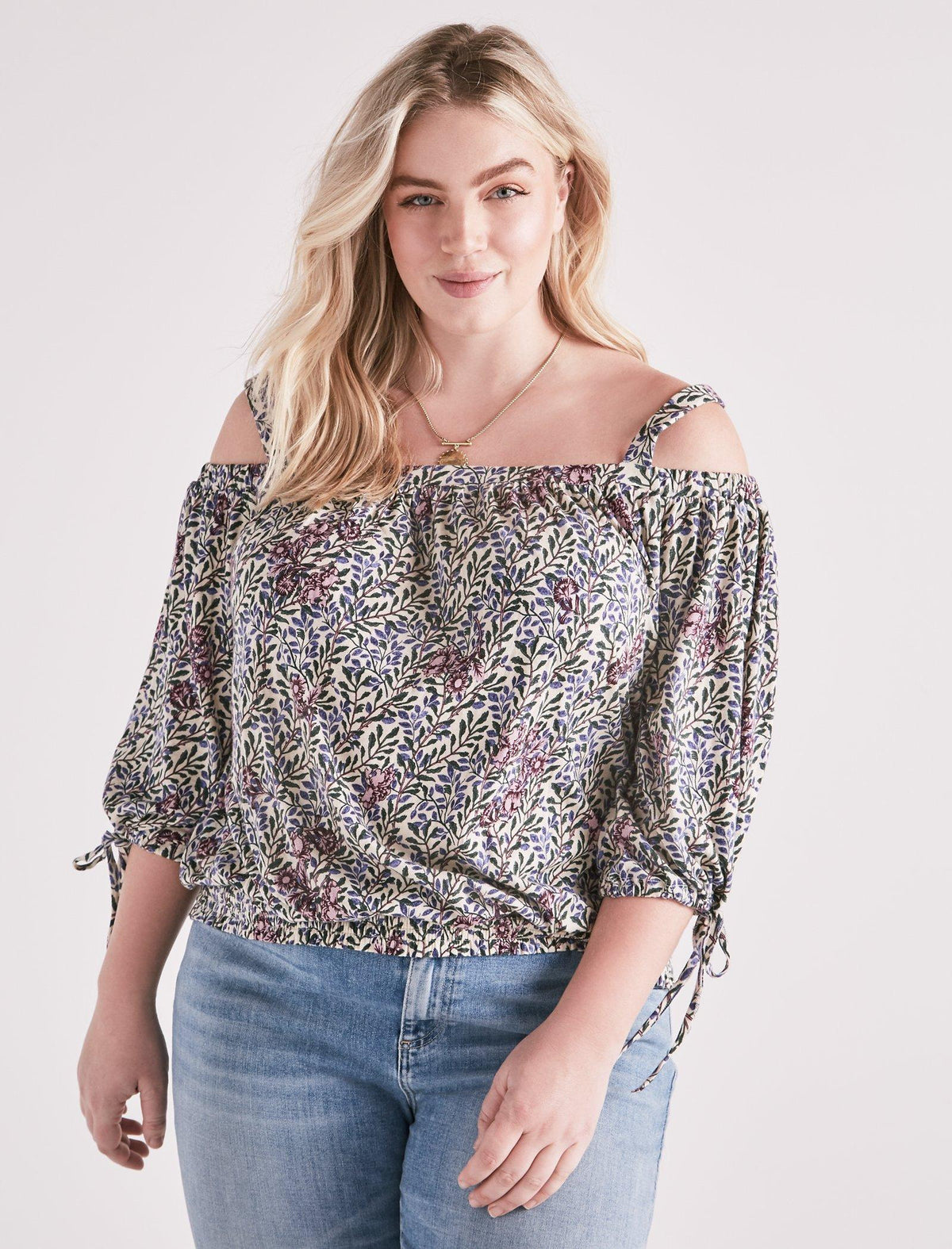 Lucky Brand Floral Off The Shoulder Top Multi