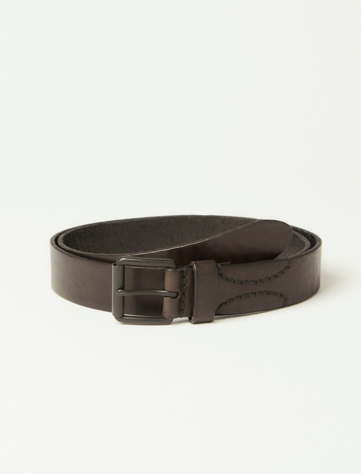 Lucky Brand Grey Washed Leather Belt Feather