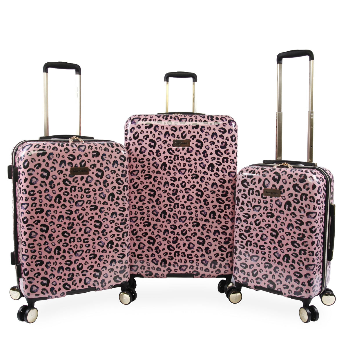 Juicy Couture 3-Piece Hardside Spinner Luggage Set Pink Leopard