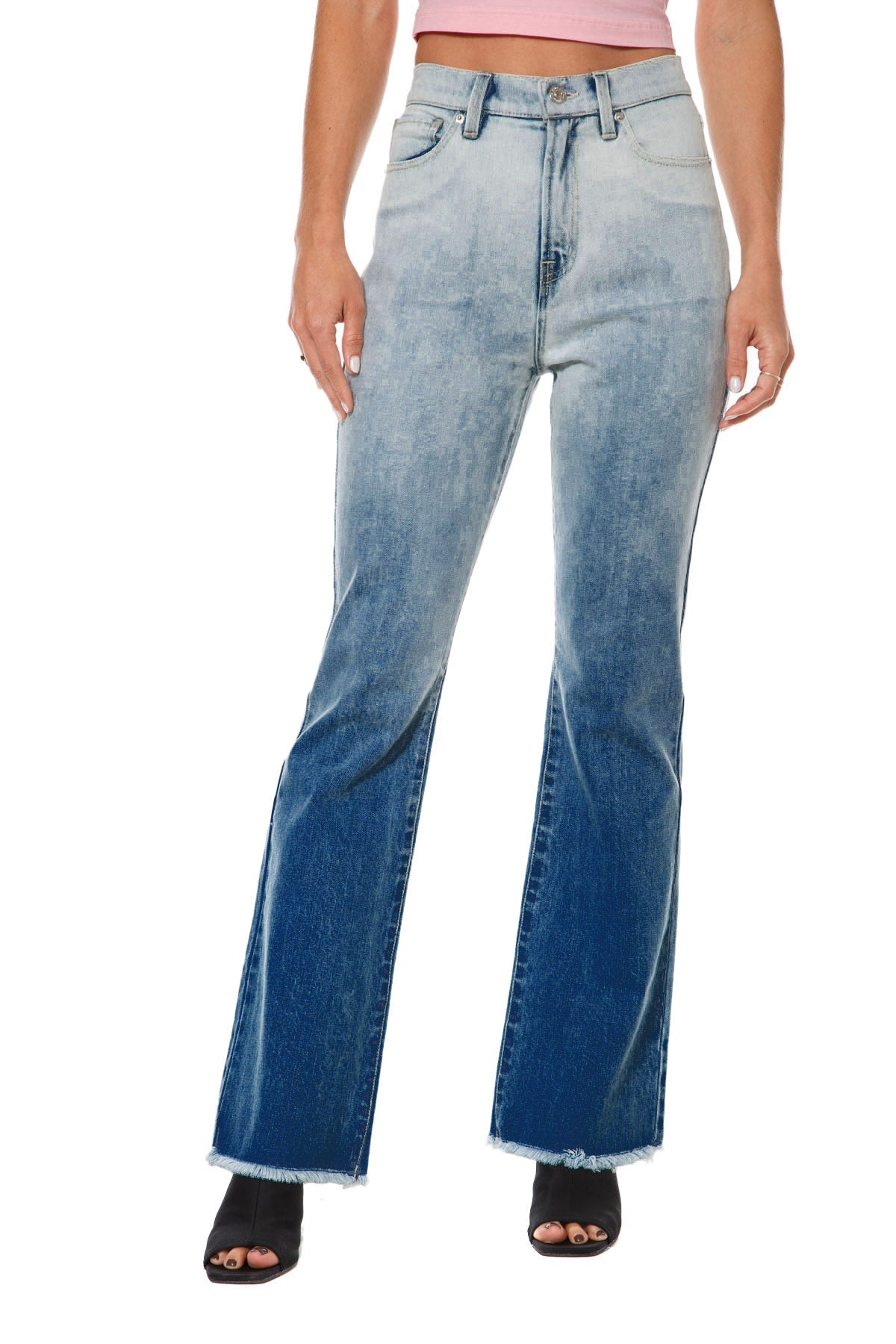 Juicy Couture Malibu Ombre Flare Jeans Bright Blue Ombre