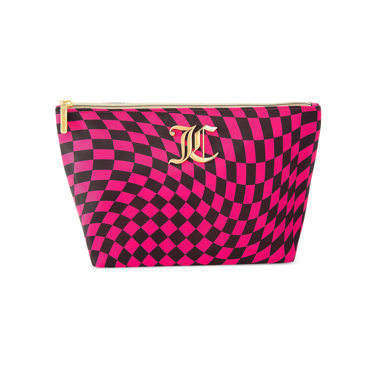 Juicy Couture Monogram Makeup Pouch Checkered Pink