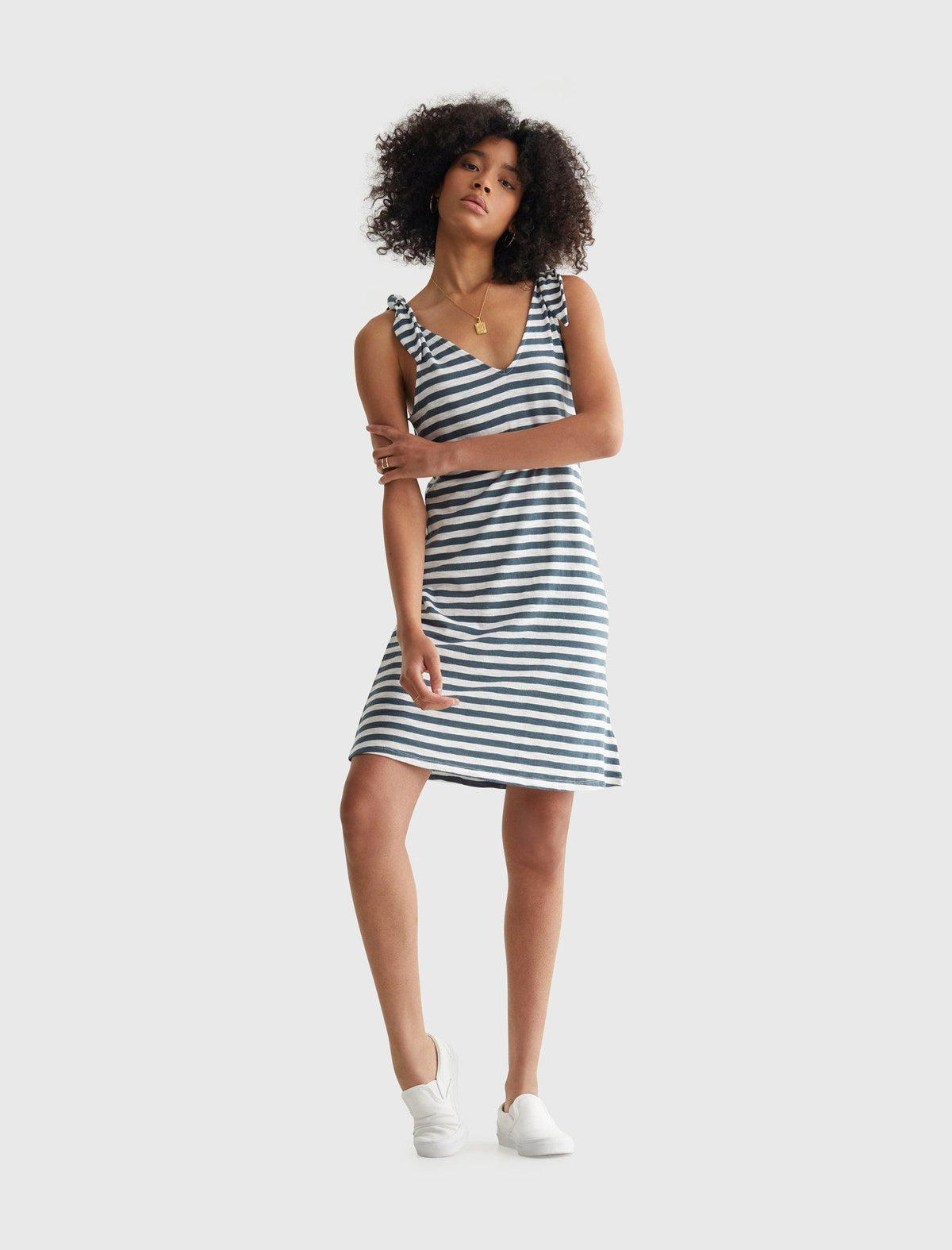 Lucky Brand Knotted Tank Dress - Women's Clothing Dresses Navy Multi