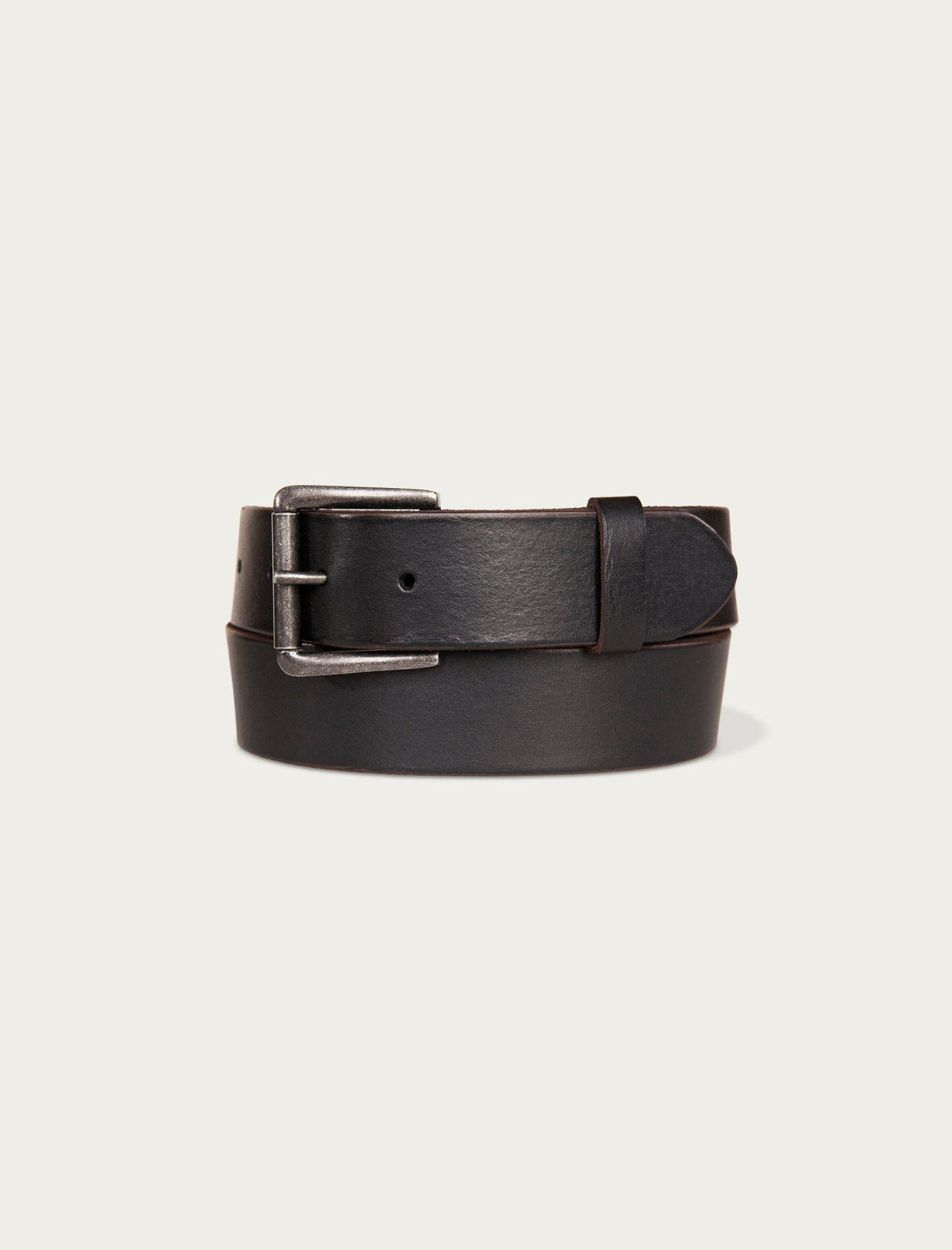 Lucky Brand Leather Jean Belt With Roller Buckle And Rivets Black