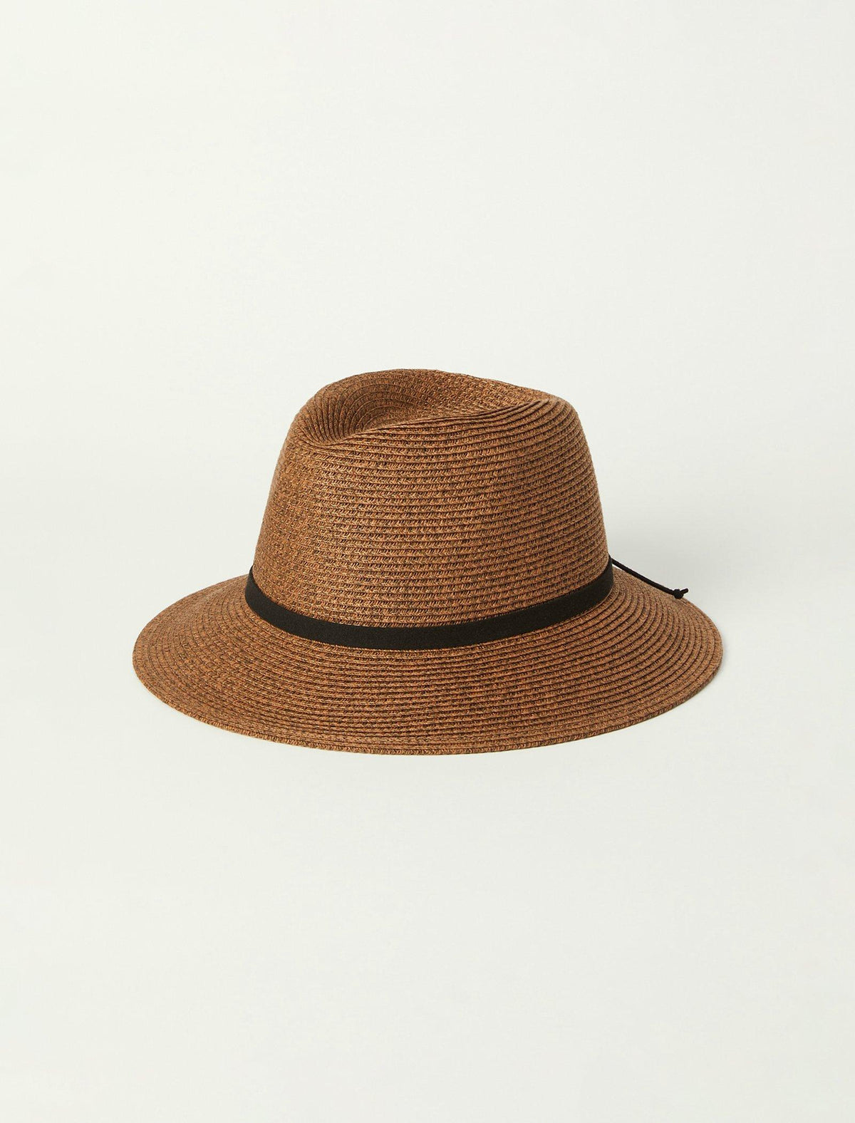 Lucky Brand Leather Tie Straw Hat Dark Brown