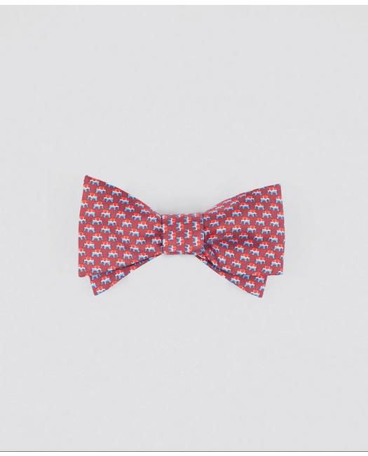Brooks Brothers Men's Elephant-Patterned Bow Tie Red