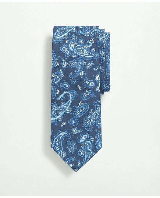 Brooks Brothers Men's Silk Paisley Print Tie Navy/Blue