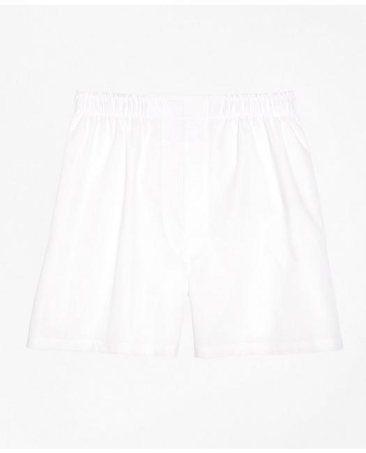 Brooks Brothers Men's Traditional Fit Broadcloth Boxers White