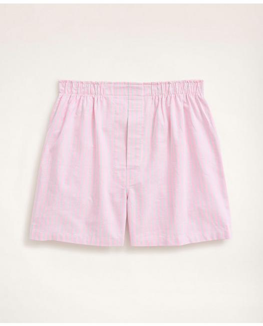 Brooks Brothers Men's Oxford Stripe Boxers Pink