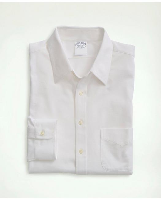 Brooks Brothers Men's Japanese Knit Dress Shirt White
