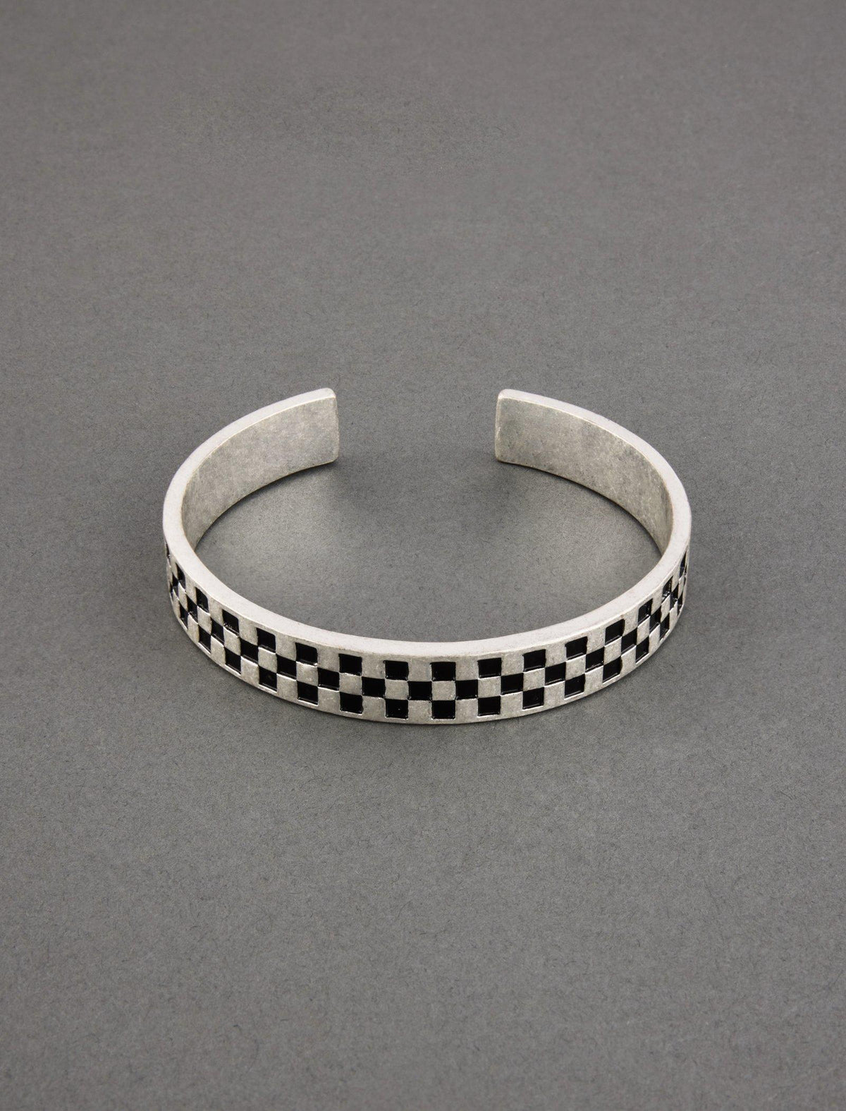 Lucky Brand Men's Checker Cuff Bracelet Silver