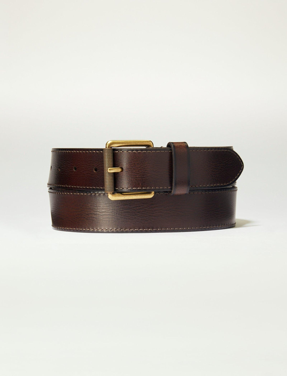 Lucky Brand Mens Washed Leather Belt - Men's Accessories Belts Dark Brown