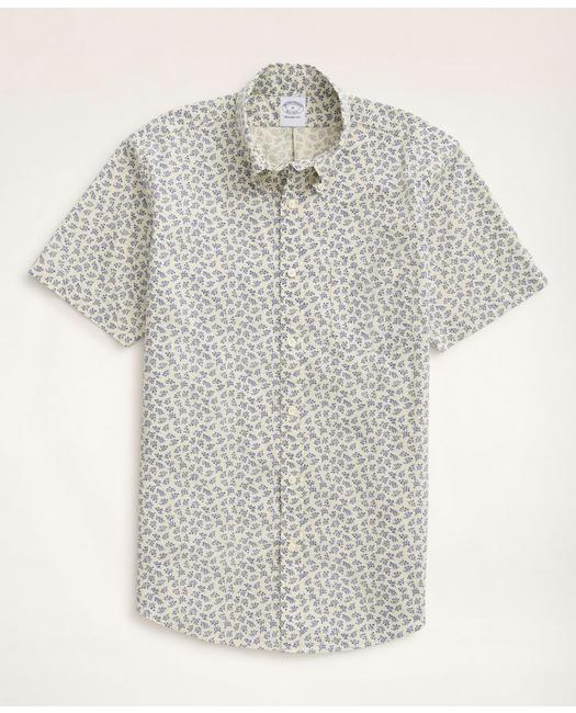 Brooks Brothers Men's Regent Regular-Fit Short-Sleeve Sport Shirt Natural
