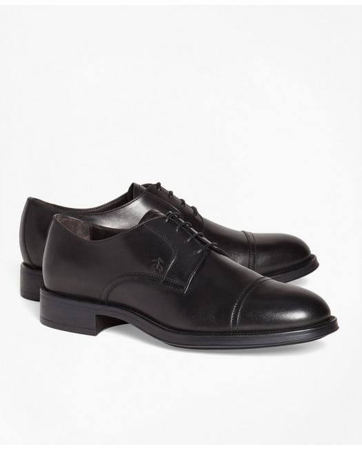Brooks Brothers Men's 1818 Footwear Leather Captoes Shoes Black