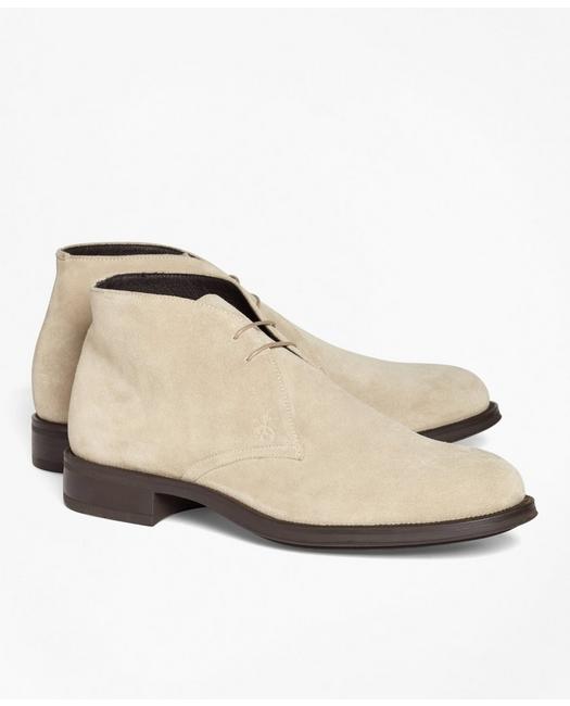 Brooks Brothers Men's 1818 Footwear Suede Chukka Boots Beige