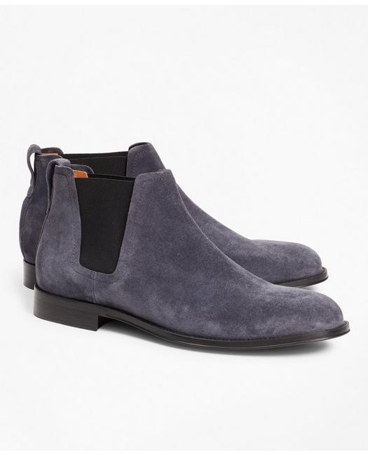 Brooks Brothers Men's Suede Chelsea Boots Charcoal