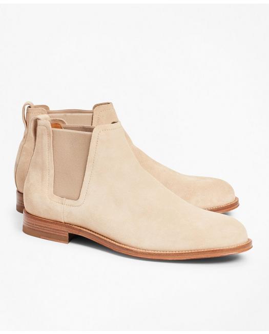 Brooks Brothers Men's Suede Chelsea Boots Oatmeal