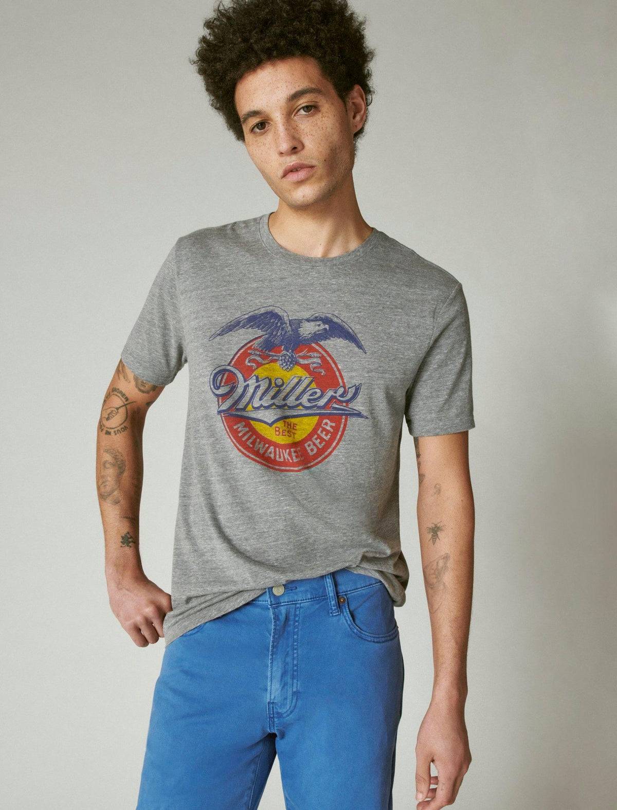 Lucky Brand Millers Graphic Tee Grey