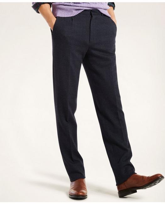 Brooks Brothers Men's Knit Herringbone Suit Trousers Navy