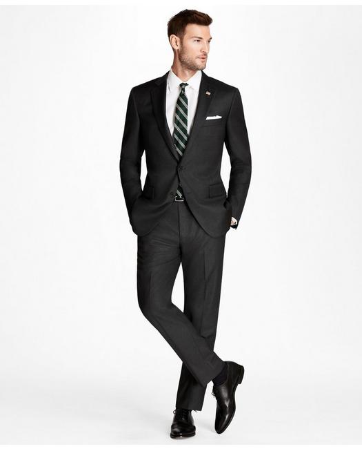 Brooks Brothers Men's Regent Fit Tic 1818 Suit Grey