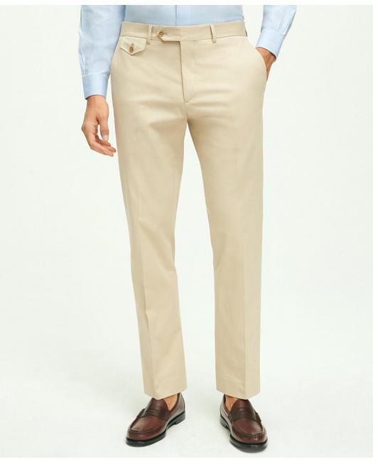 Brooks Brothers Men's Regent Fit Stretch Cotton Suit Trousers Beig