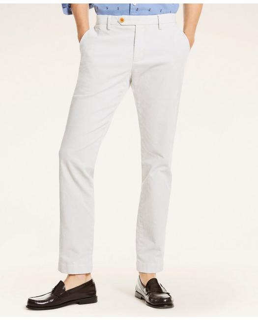 Brooks Brothers Men's Milano Slim-Fit Fine Wale Corduroy Pants Grey