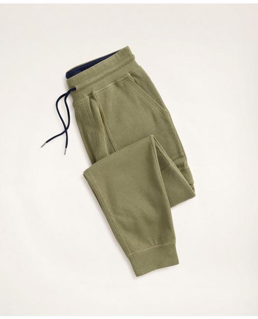 Brooks Brothers Men's Ribbed French Terry Cargo Joggers Olive