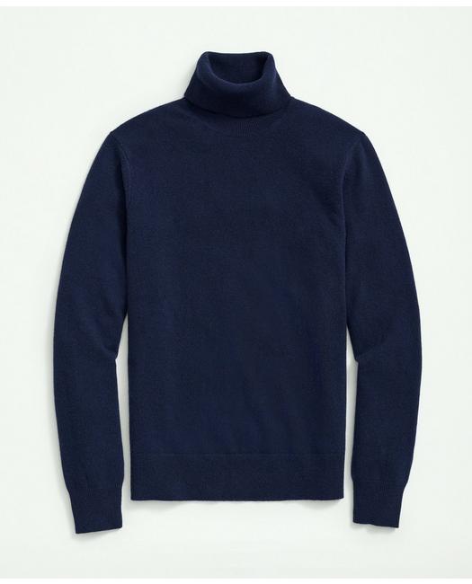 Brooks Brothers Men's 3-Ply Cashmere Turtleneck Sweater British Blue