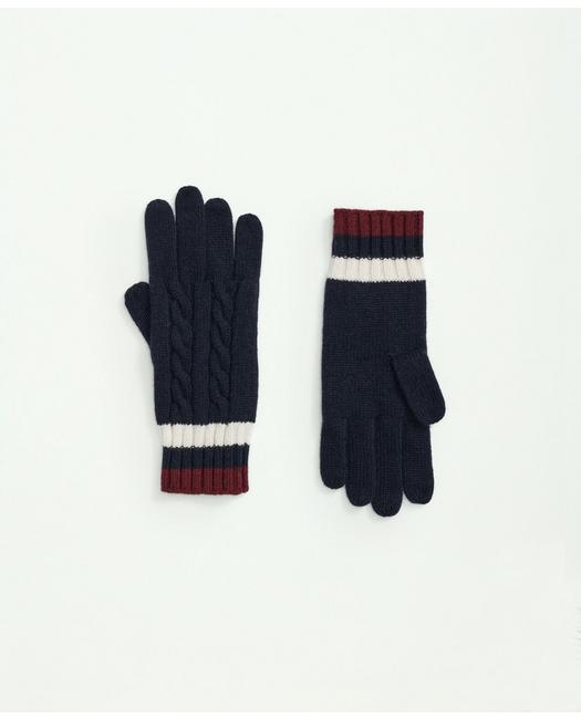 Brooks Brothers Men's Merino Wool Tennis Gloves Navy