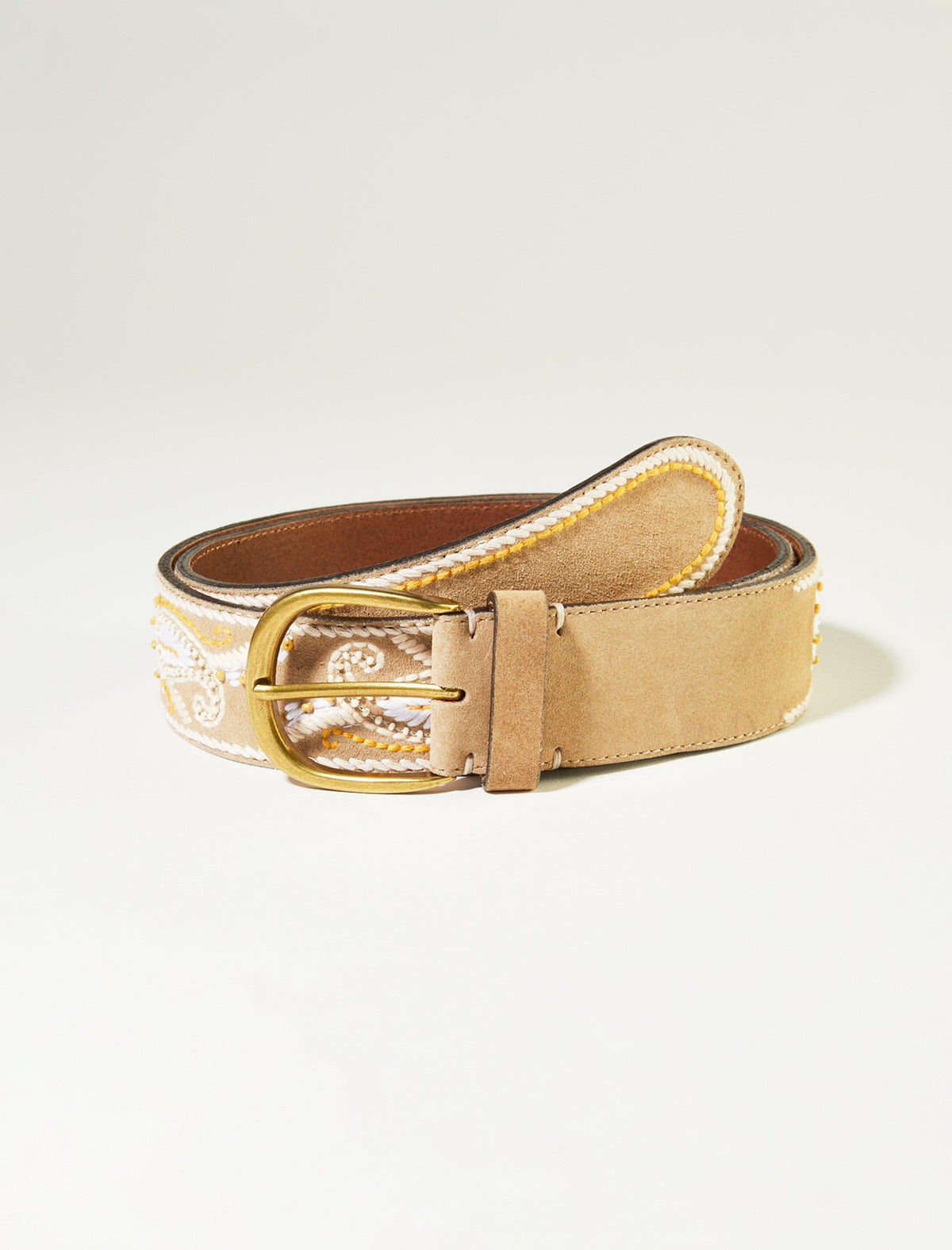 Lucky Brand Paisley Stitched Belt - Women's Accessories Belts Dusty Olive
