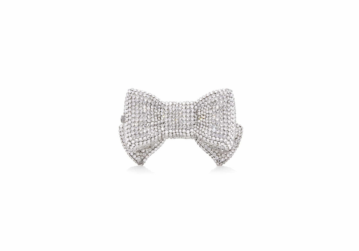 Judith Leiber Couture Judith Leiber Bow Pillbox Silver