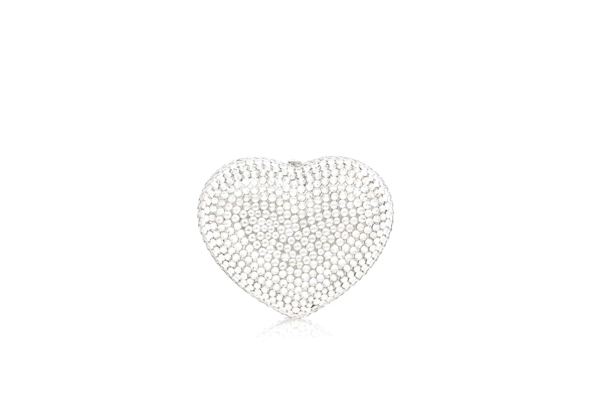 Judith Leiber Couture Mini Heart Silver