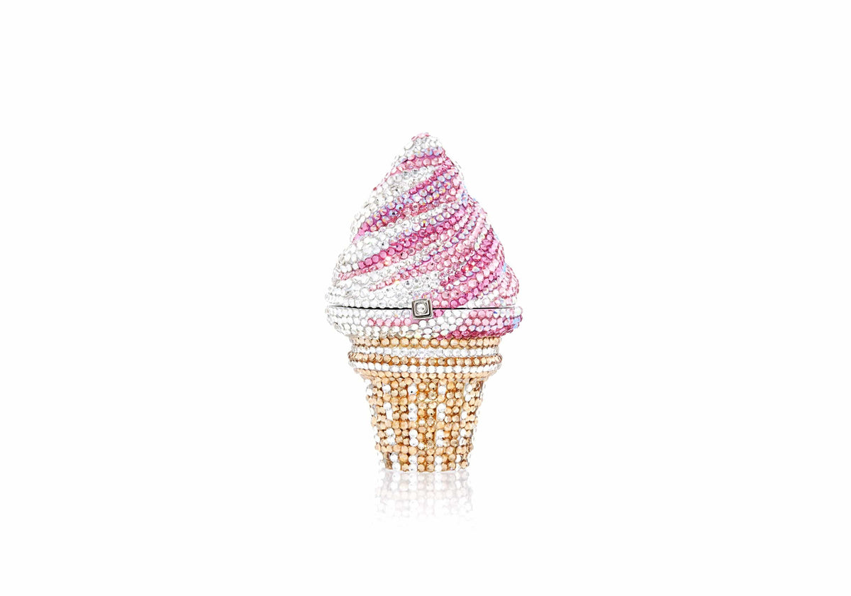 Judith Leiber Couture Judith Leiber Ice Cream Cone Pillbox Strawberry Twist