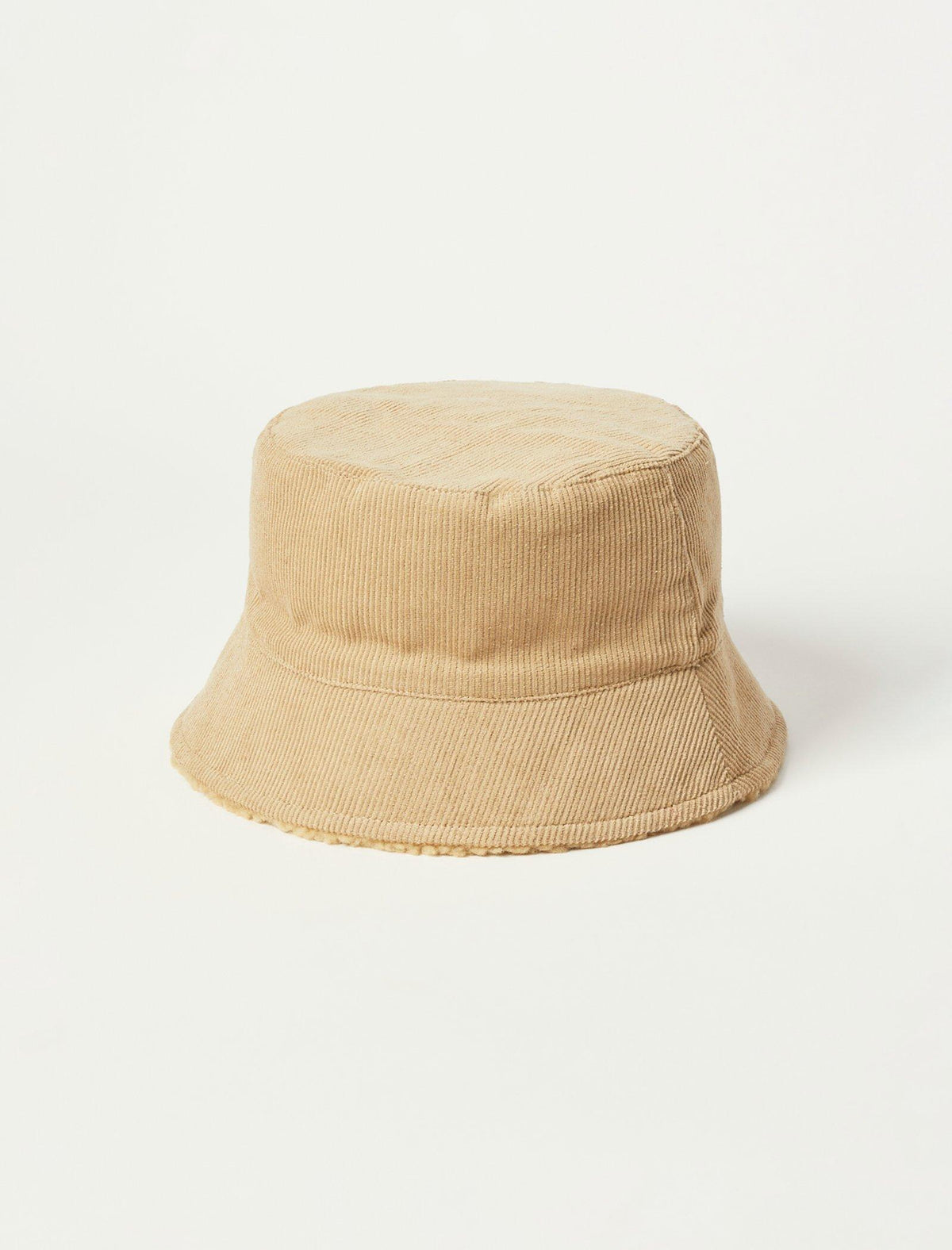 Lucky Brand Reversible Corduroy Teddy Bucket Hat Medium Brown