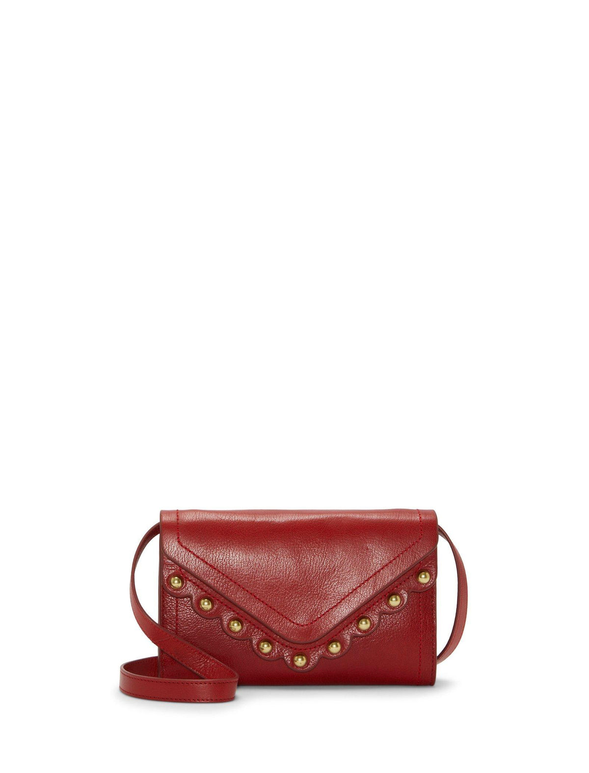 Lucky Brand Ruth Scalloped Crossbody Bag - Women's Accessories Handbags Purse Crossbody Bag Dark Red