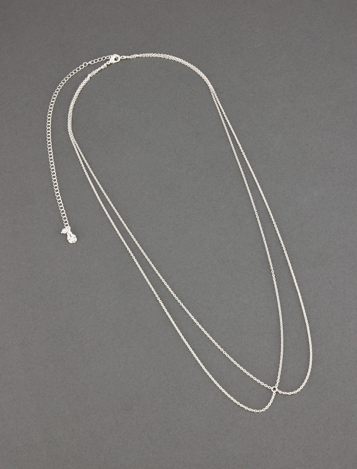 Lucky Brand Tone Layer Belly Chain Silver