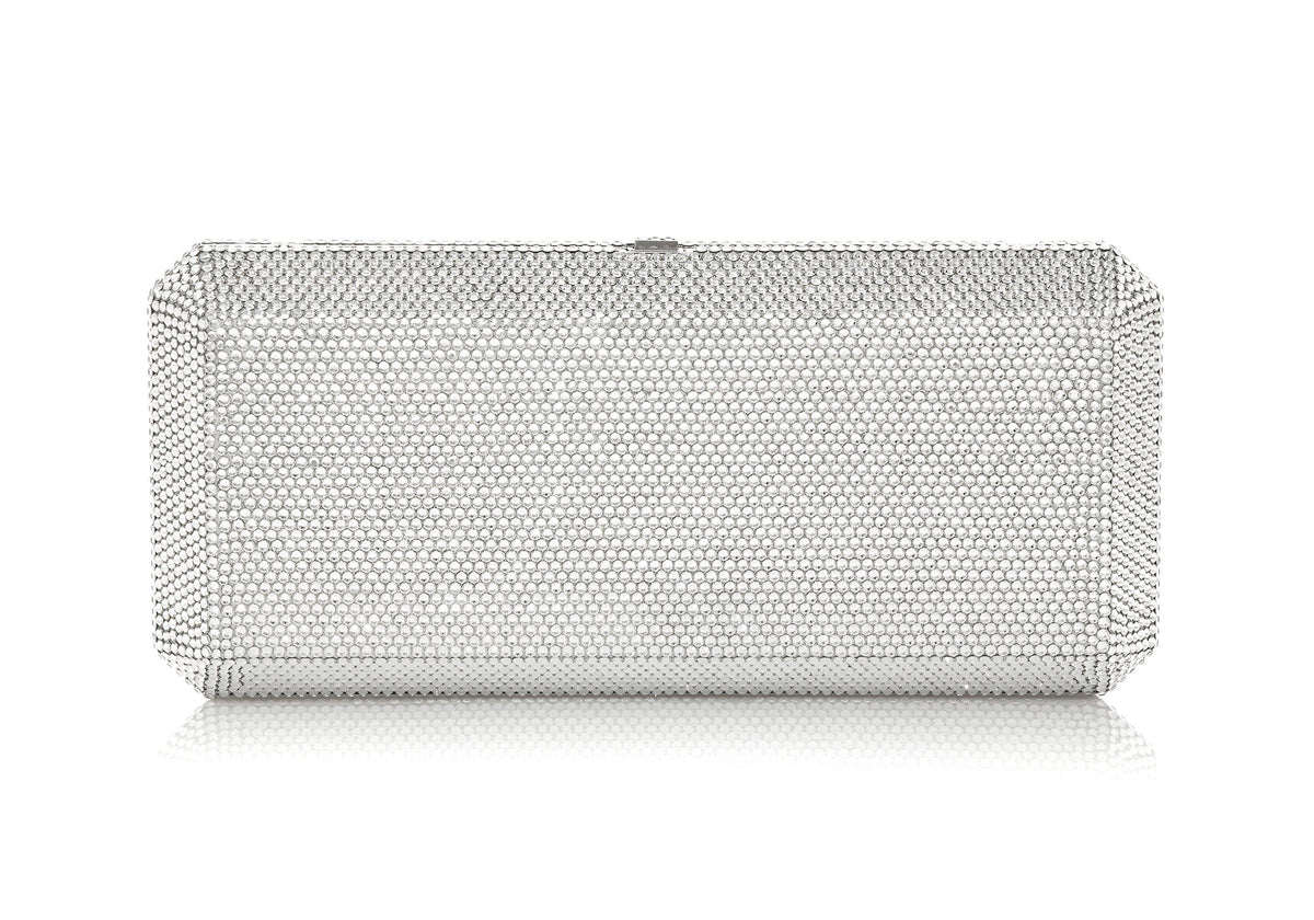 Judith Leiber Couture Judith Leiber Silver Slim Rectangle Clutch