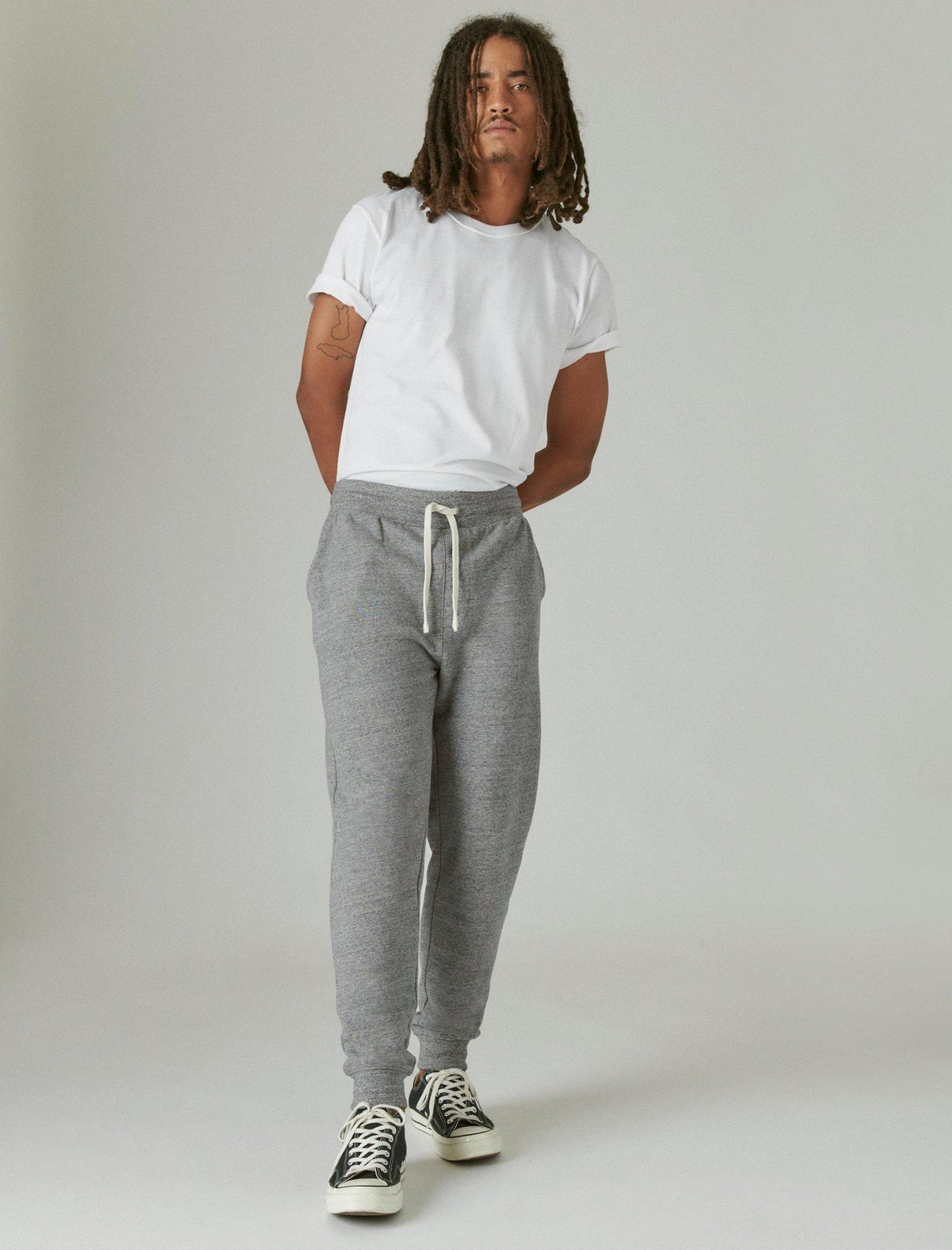 Lucky Brand Sueded Terry Jogger Heather Grey
