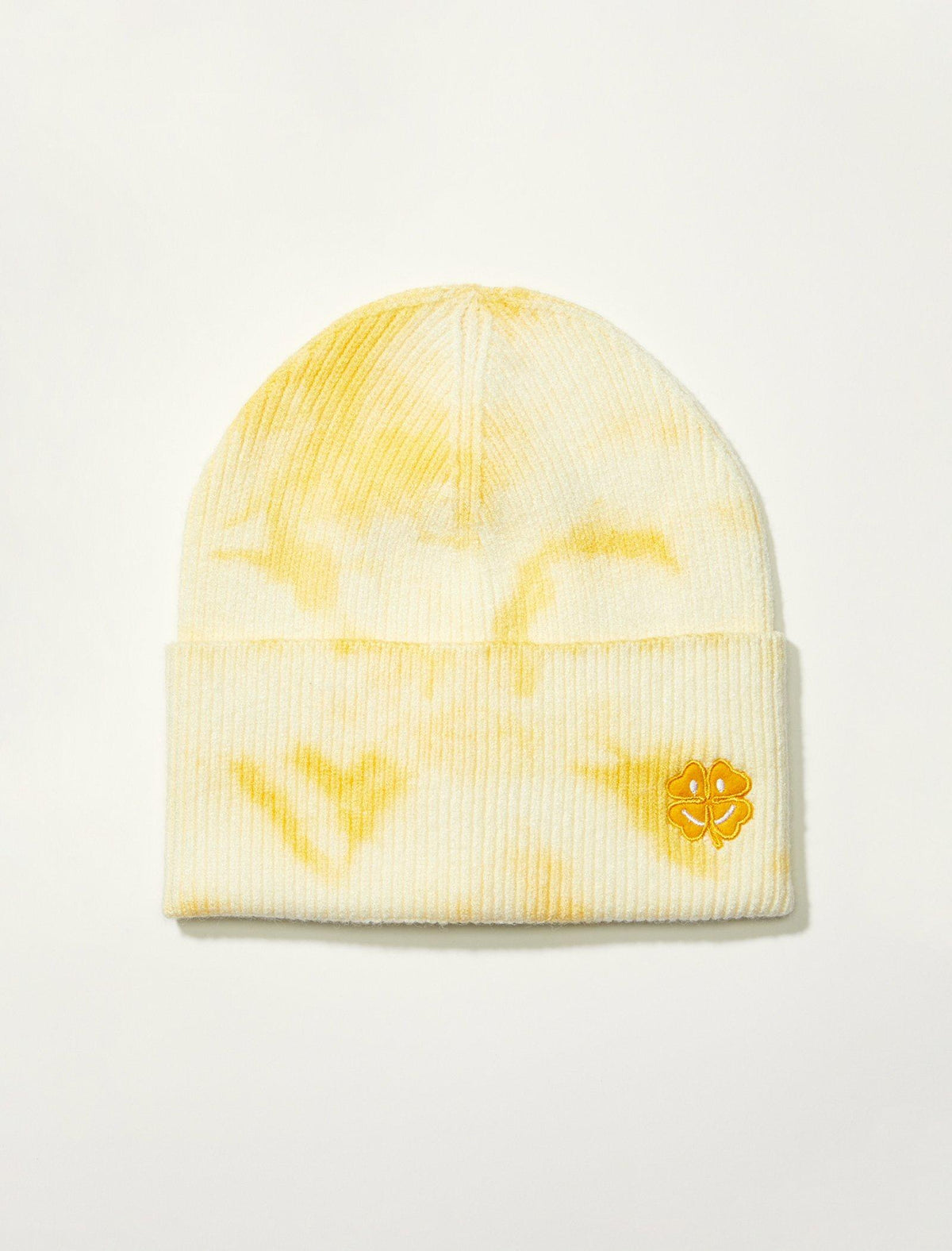 Lucky Brand Tie Dye Smiley Beanie - Women's Accessories Hats Beanie Winter Hat Dark Yellow