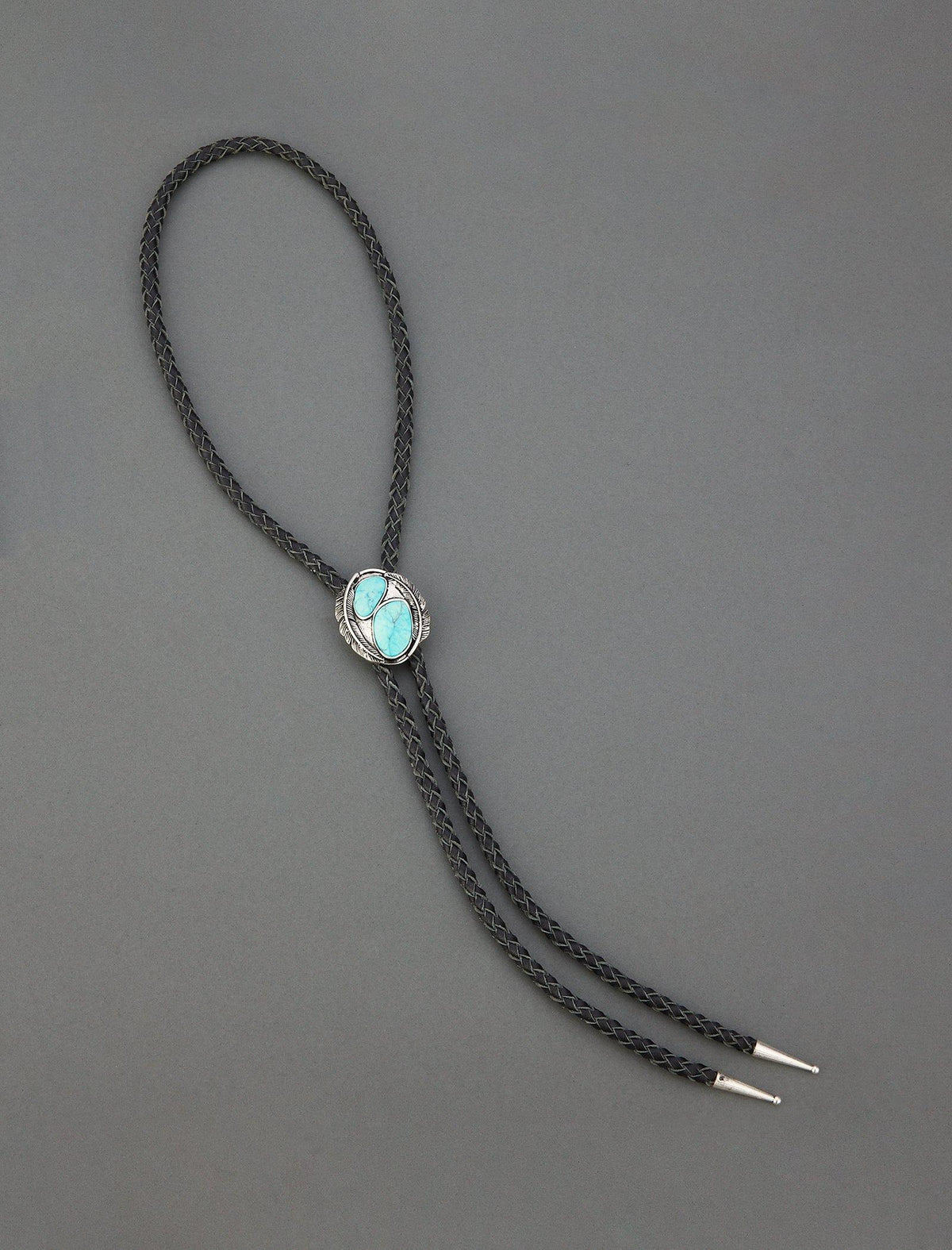 Lucky Brand Turquoise Bolo Tie Necklace Silver