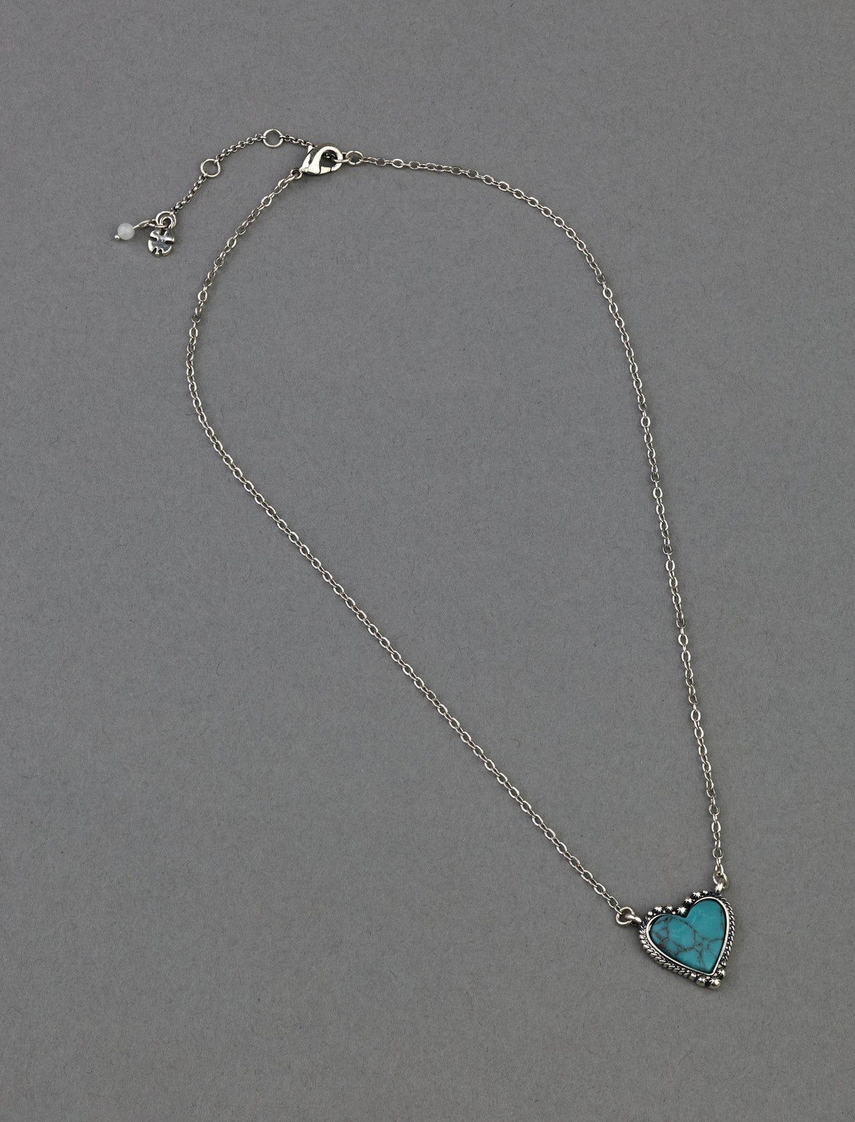Lucky Brand Turquoise Heart Pendant Silver