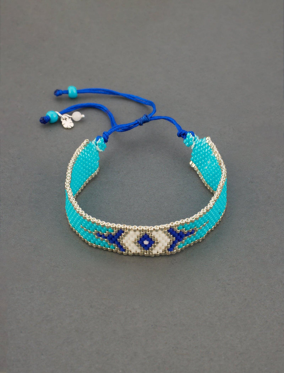 Lucky Brand Turquoise Seed Bead Wrap Bracelet - Women's Ladies Accessories Jewelry Bracelets Silver
