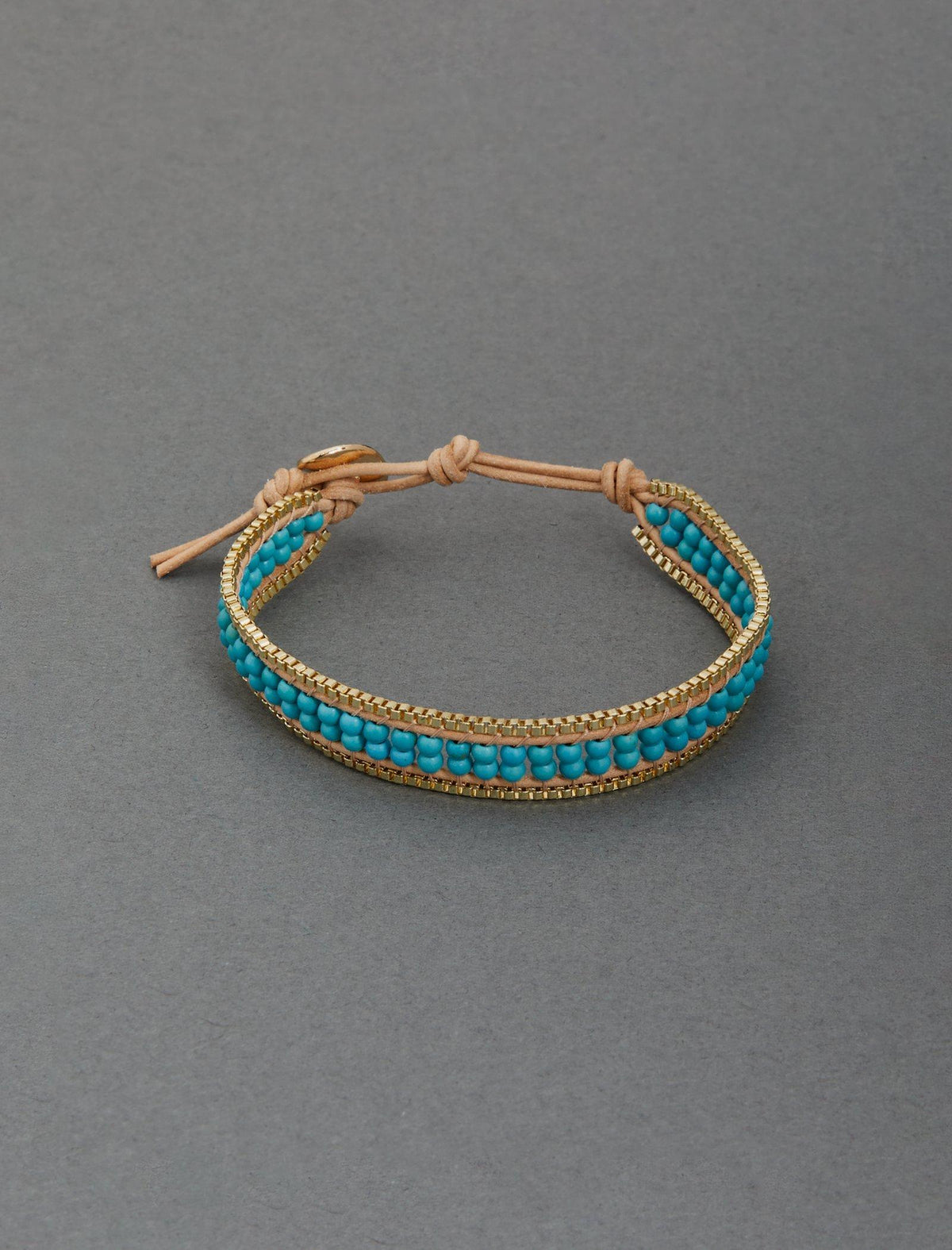 Lucky Brand Turquoise Wrap Bracelet Gold