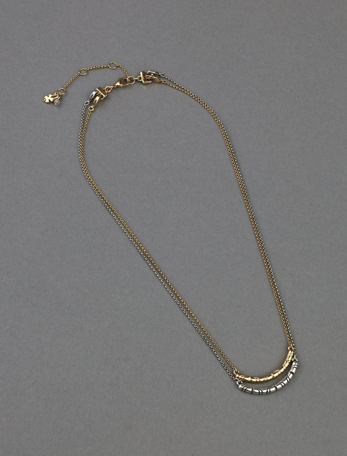 Lucky Brand Bar Layer Necklace Two Tone