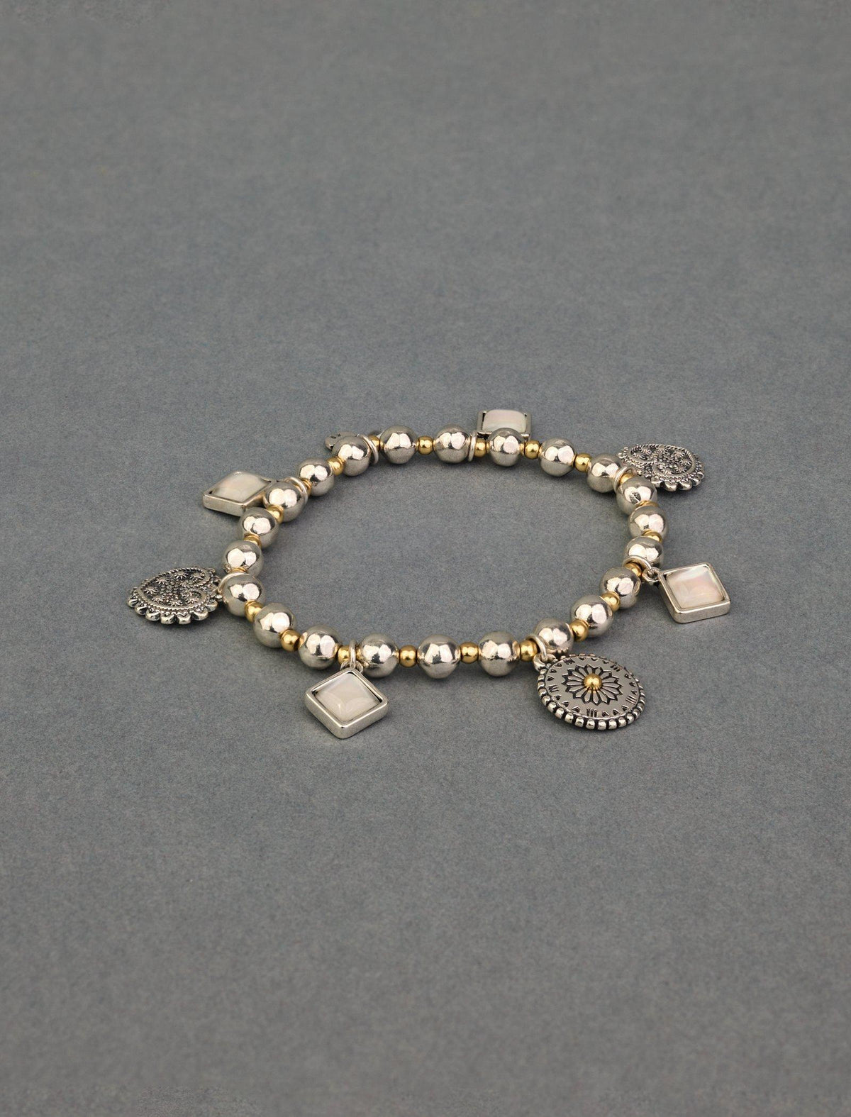 Lucky Brand Heart Charm Bracelet - Women's Ladies Accessories Jewelry Bracelets Two Tone