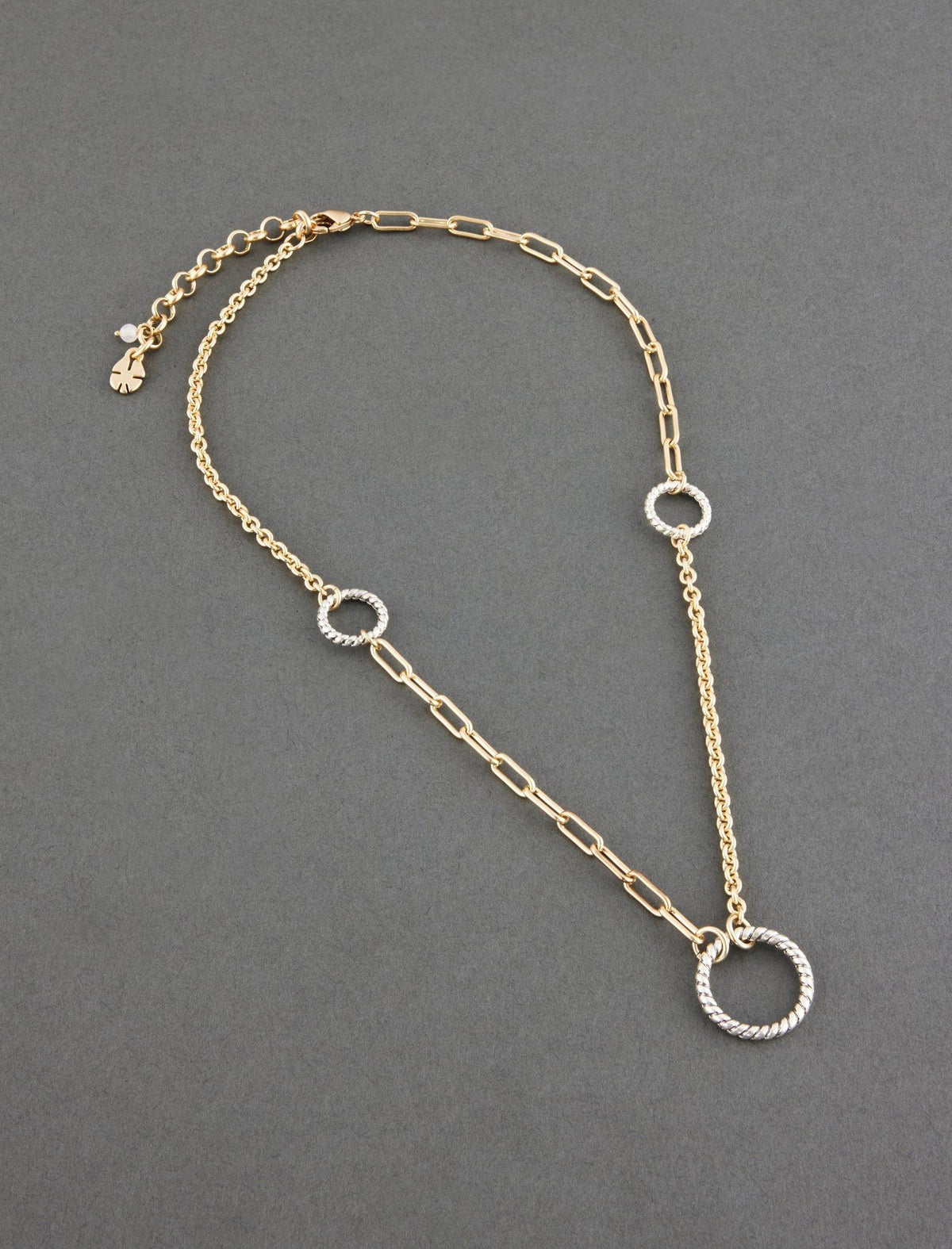 Lucky Brand Rope Loops And Chain Collar Necklace Two Tone