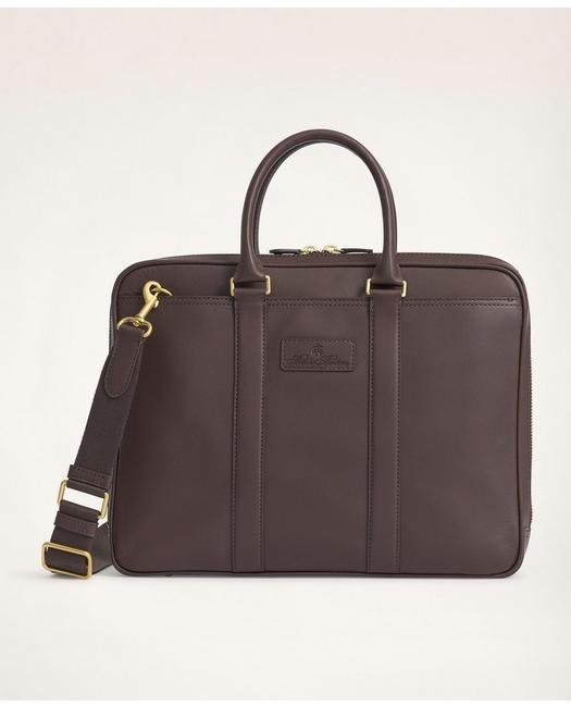 Brooks Brothers Men's Leather Briefcase Brown