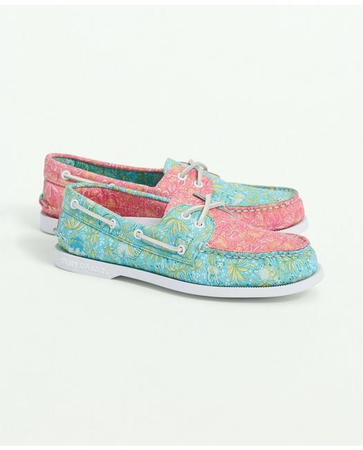 Brooks Brothers Women s Sperry x A O 2 Eye Floral Shoes Blue