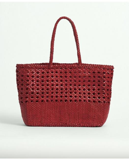 Brooks Brothers Women's Leather Tote Bag Red