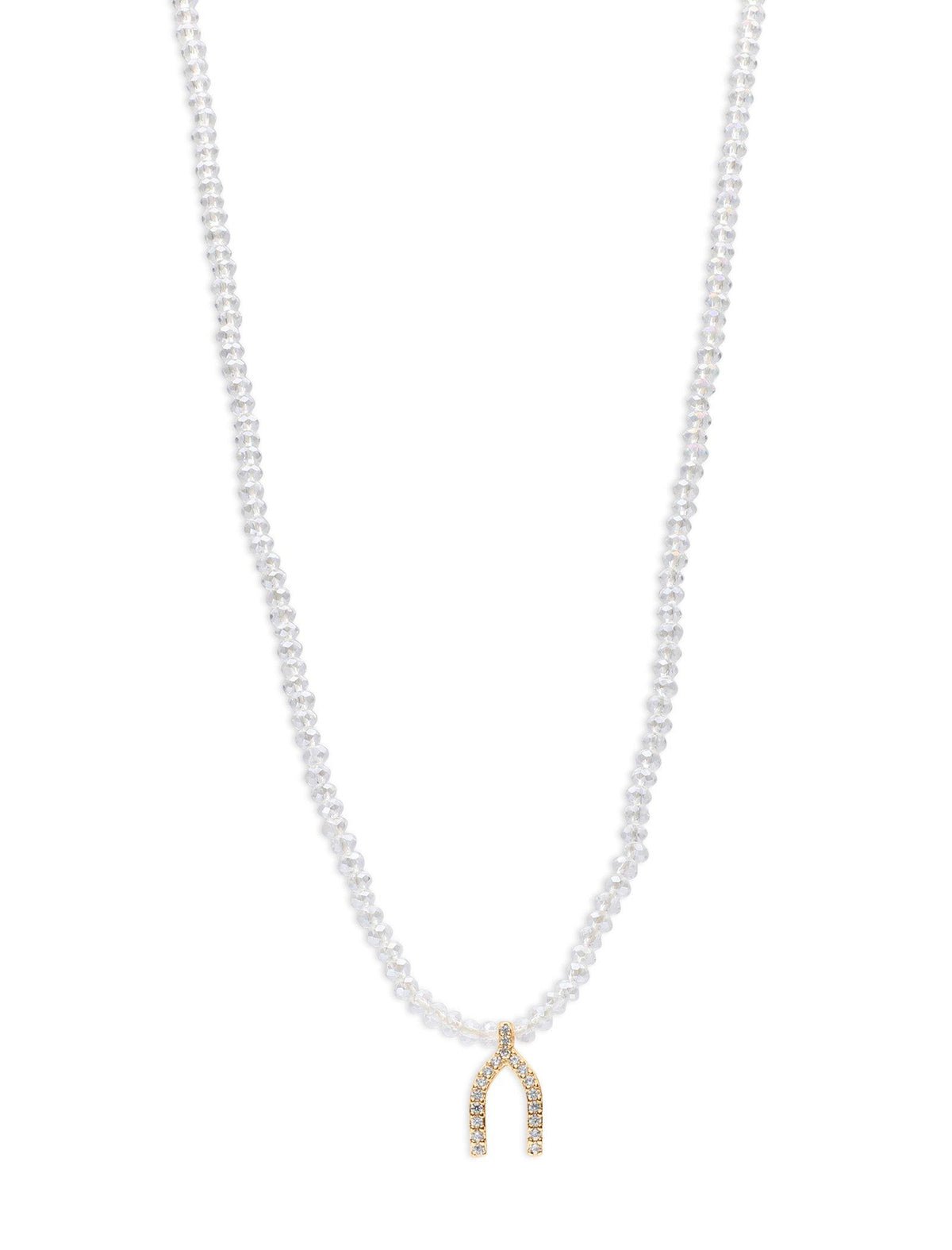 Lucky Brand Wishbone Sparkle Strand Necklace Gold